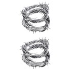  2 Count Barbed Wire Plastic Fake Silver Barbwire for Decoration Halloween