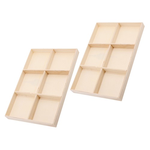 2 Pcs Wooden Box With Multi Compartments For Pendant Storage Jewelry Organizer - Picture 3 of 12