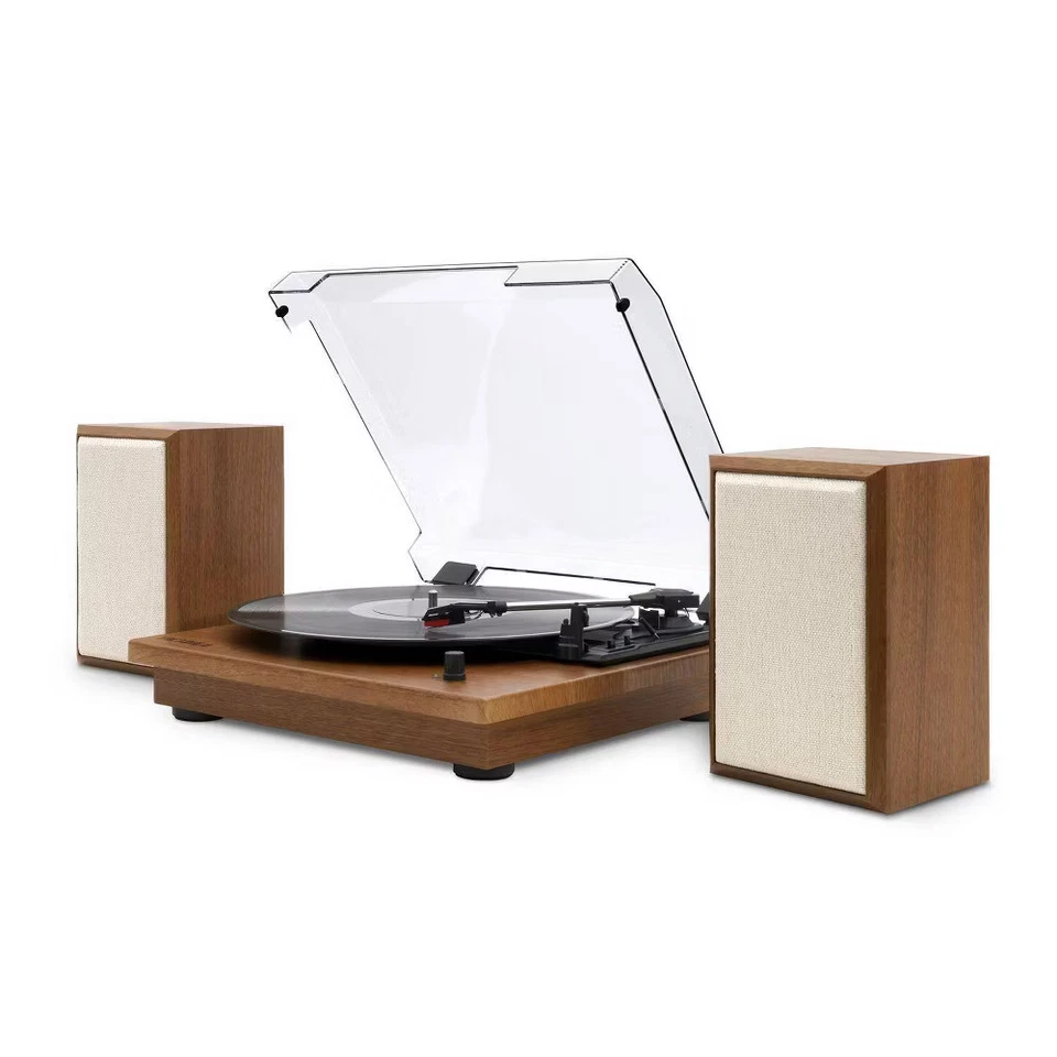 Victrola The Kingfield Bluetooth Record Player Shelf System with Bookshelf - Image 3 of 4