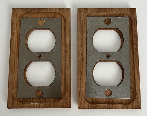 Cubiertas de salida de roble macizo vintage placa de respaldo de metal hechas en Taiwán - Imagen 3 de 4