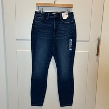 LC Lauren Conrad High-Rise Skinny Jeans Goldwash Dark Blue Size 8 NWT