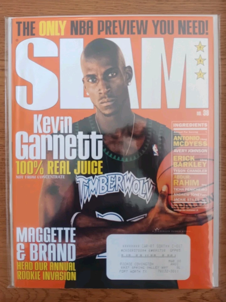 Slam Magazine # 38 12/1999 Kevin Garnett Cover NBA Preview Rookies Brand McDyess - Image 3 of 3