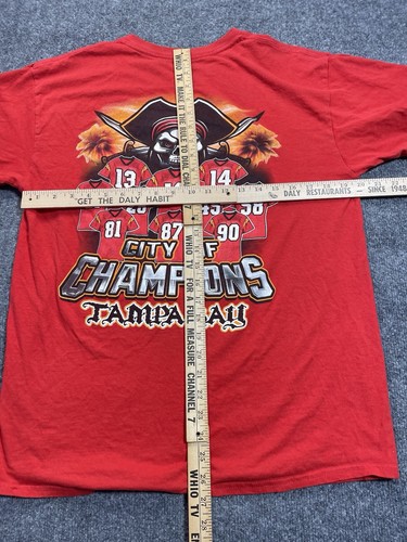 Tampa Bay Buccaneers Shirt Men’s Medium Red City Of Champions Tom Brady Gronk - Picture 8 of 8