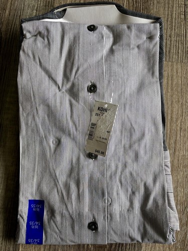 Apt. 9 Black White Flex Button-Down Long Sleeve Stretch Shirt Men’s Size 16.5 - Picture 5 of 5