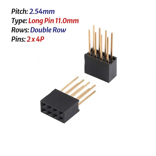 Conector de enchufe hembra vertical de cabezal de PCB de 2,54 mm 0,1", pasador de fila simple/doble - Imagen 46 de 53