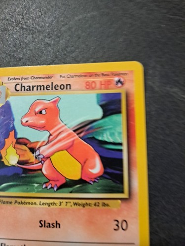 RARE Stage 1 Pokemon Charmeleon Card 24/102, 1995 80 HP SLASH FLAMETHROWER - Picture 2 of 14