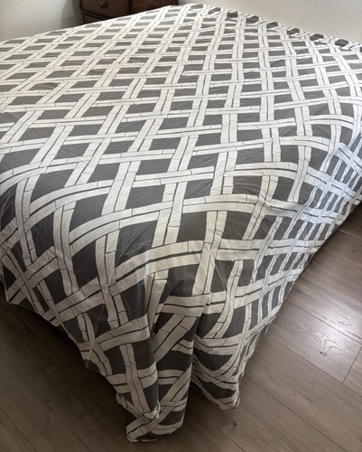 Pottery Barn King/Cal King Cera Rankgitter grau & weiß Bettbezug 100 % Baumwolle - Bild 3 von 6