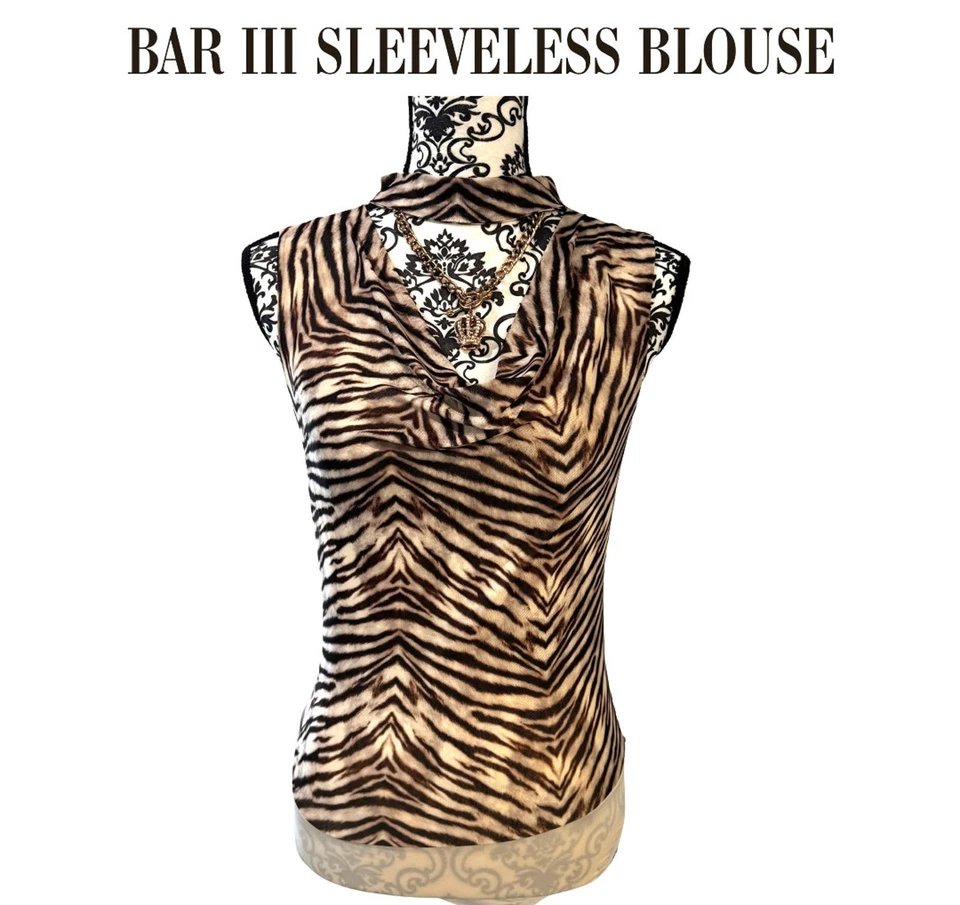 Body Bar III para mujer a rayas de tigre sin mangas capucha cuello estampado animal X-grande Foto 2 de 4