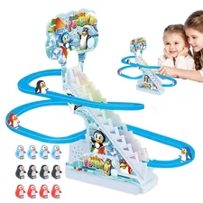 Penguin Race Track Toy Playful Slide Rhythmic Musical Classic Kids Toy Gift