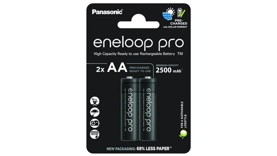 2x Batteries Rechargeables Panasonic Eneloop Pro AA 2500mAh 1 2V NiMH