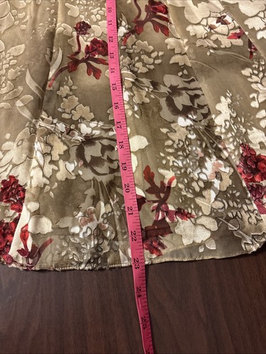 Falda De Colección Dorada Mezcla Seda Floral Terciopelo Burnout Talla 4P Hadas Jardín Etérico Femenino - Imagen 11 de 23