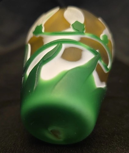 Vintage Kunst Glas bemalt Blumen Parfüm Flasche & Zerstäuber 5" - Bild 9 von 9