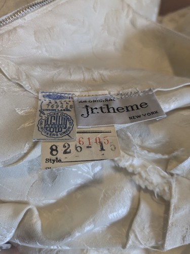 Jr Theme New York VTG 50's 60's Ivory Dress & Blazer Union USA Roses Wedding - Picture 17 of 19