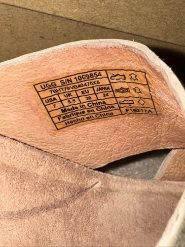 UGG Australia Lyra Women’s Beige Tan Cork Leather Comfort Wedge Sandals Size 7 - Bild 7 von 10