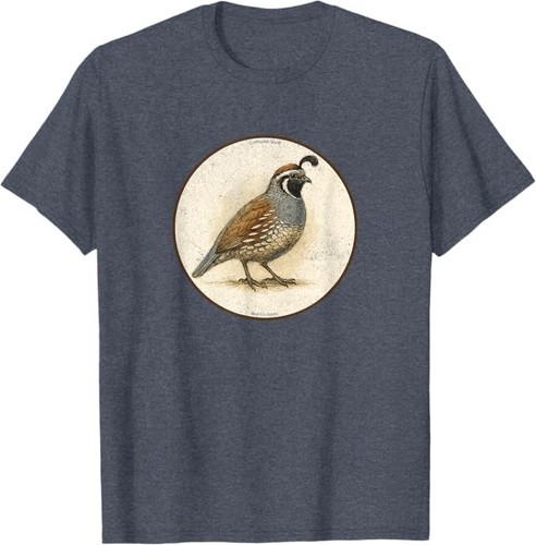 California Quail T-Shirt Retro Bird Tee Design 10 Colors by Bird.Fan - Picture 6 of 12