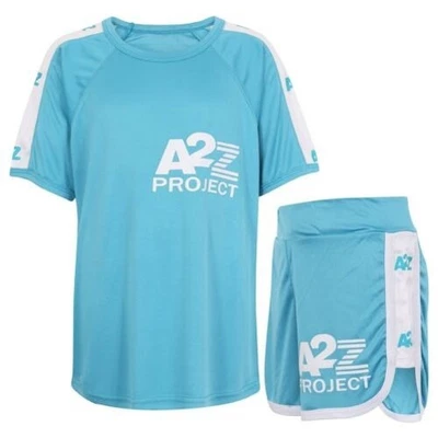Ensemble De Shorts Pour Enfants T-Shirt Sport Bleu Tenues D'Été Shorts 2 Pièces - Photo 1/2