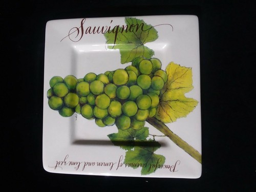 4 Fountain Arts Square Salad Plates Signed By Carol Fountain Nix Wine Country - Picture 4 of 8