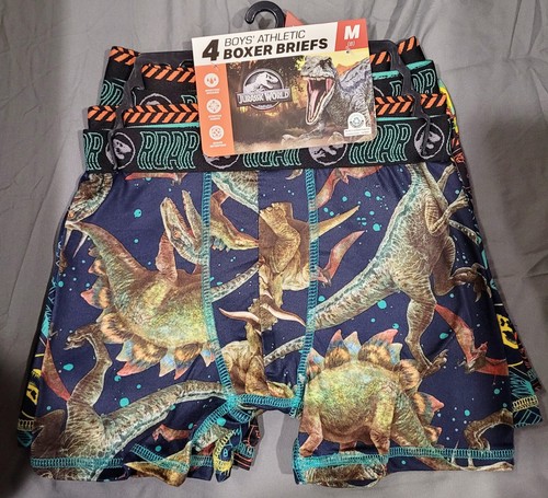 Jurassic World Boys All Over Print 4-Pack Boxer Briefs Size M (8) New - Picture 1 of 2