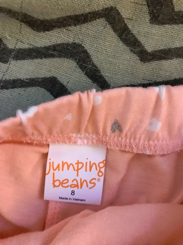 Jumping Beans Girl's Skort - size 8 - Peach/ Silver & White Hearts - Picture 2 of 4