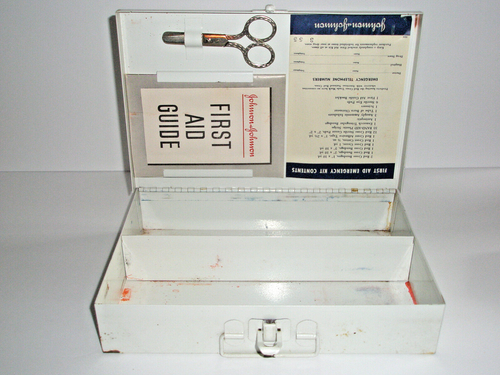 Johnson & Johnson First Aid Emergency Kit 40's 50's ? Not Complete But Items New - Picture 3 of 18