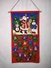 Vintage Advent Calendar Count Down to Christmas Felt Wall Hanging Santa Penguin 