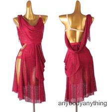 Latin Rumba Samba Cha Cha Rhinestones Ballroom Dress Dance Show Performance