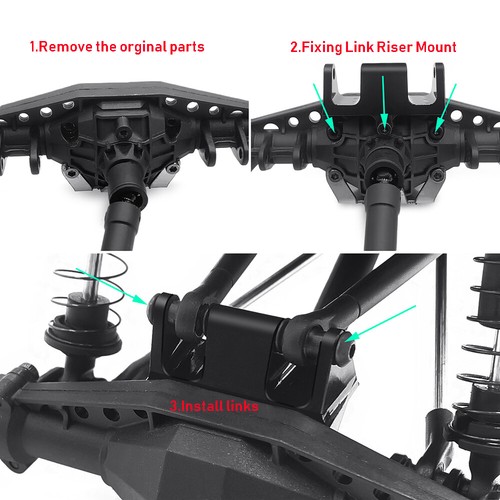Flyxm 1/2/5x Alu Upper Link Riser Mount Truss for 1/18 Axial UTB18 Capra Upgrade - Bild 5 von 8