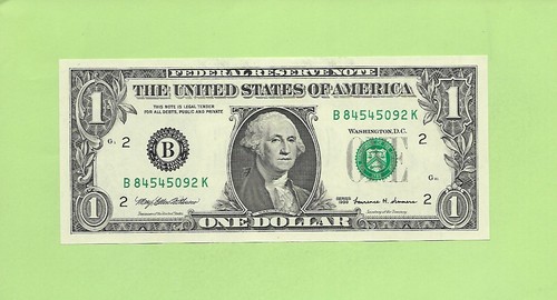 1999 ..UNCIRC $1  B 8454 5092 K  .... 1999 $1  B-K     NICE NOTE        FRN - Picture 1 of 2