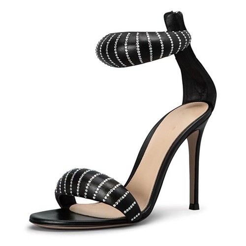 Sexy sandalias de tacón alto de aguja con una correa punta abierta para mujer zapatos de fiesta - Imagen 19 de 19
