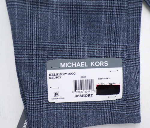 Abrigo Michael Kors Para Hombre Talla: 36S Ajuste Moderno a Cuadros Gris Nuevo con Etiquetas $295 - Imagen 10 de 11