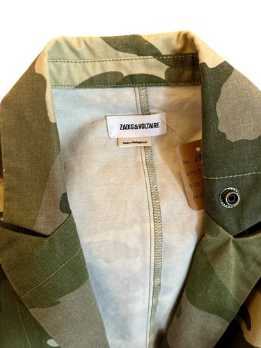 Zadig & Voltaire Women’s Virginia Camo Blazer Jacket Small Green Camouflage NEW - Picture 8 of 8
