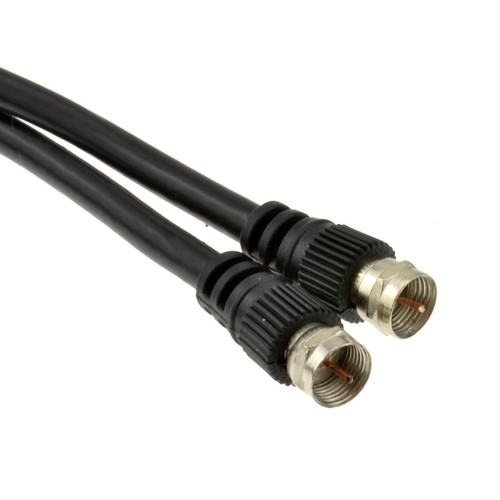 Cable de extensión TWIN satélite moldeado tipo F enchufe a enchufe RG6 1m - Imagen 2 de 9