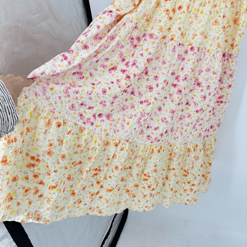 Anthropologie Arula Floral Square Neck Tiered Maternity Friendly Midi Dress 2X - Picture 13 of 14