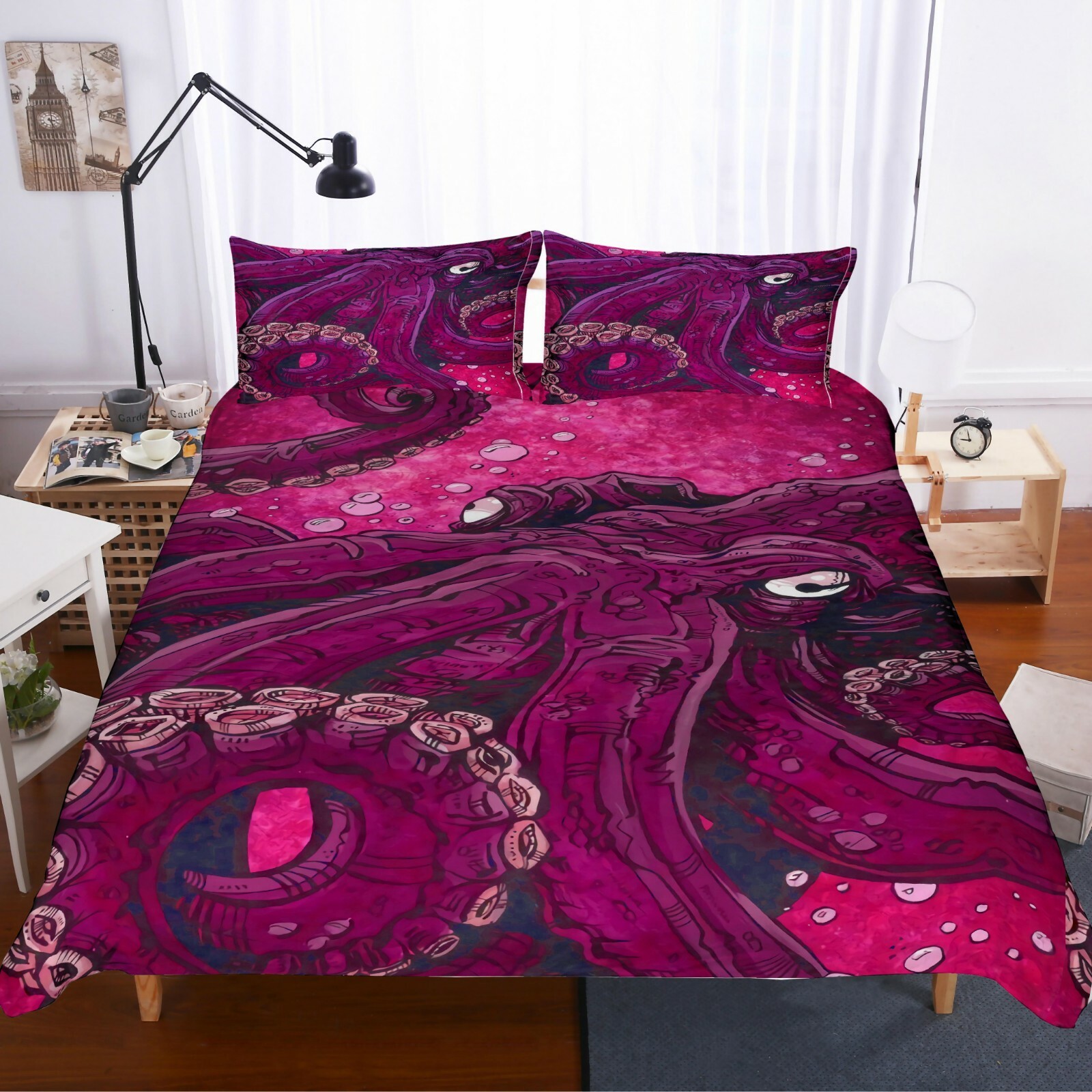 3D Cartoon Animal Octopus Duvet damen Quilt Cover Set Pillowcases Queen King 255 3D Cartoon Animal Octopus Duvet damen Quilt Cover Set Pillowcases Queen King 255