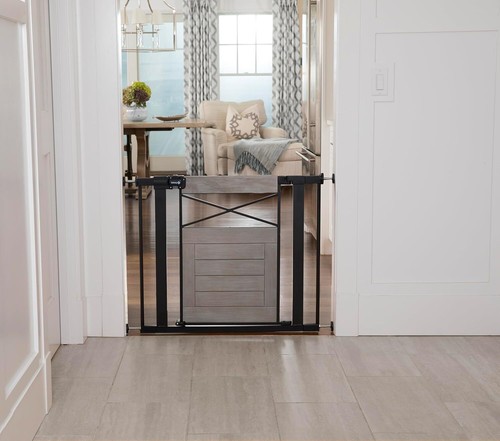 Safety 1st Farmhouse Walk-Through Gate Easy Install Baby Toddler Pet Dog, Grey - Picture 2 of 5