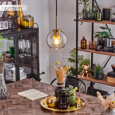 Pendelleuchte In Kugelform – Schwarz-goldfarben, Für Wohnzimmer, Esszimmer, Diele