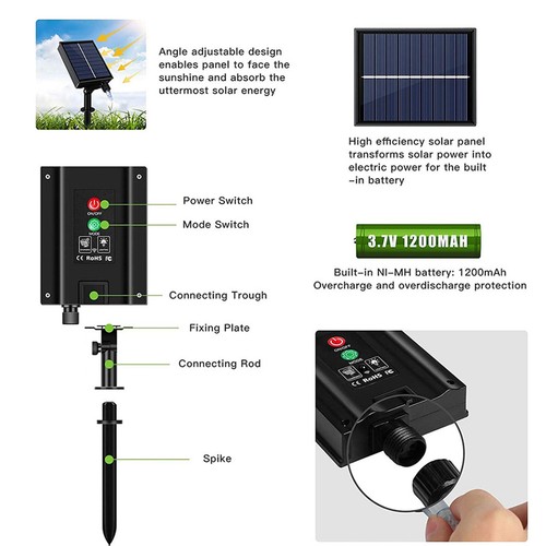 Solar LED Lichternetz Lichtervorhang Außen Innen Lichterkette Garten Party Deko - Afbeelding 12 van 16