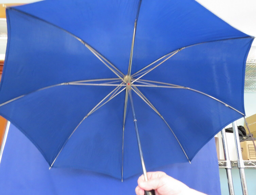 Vintage Knirps klassischer blauer Regenschirm mit Schonbezug - zusammenklappbar - Bild 2 von 14