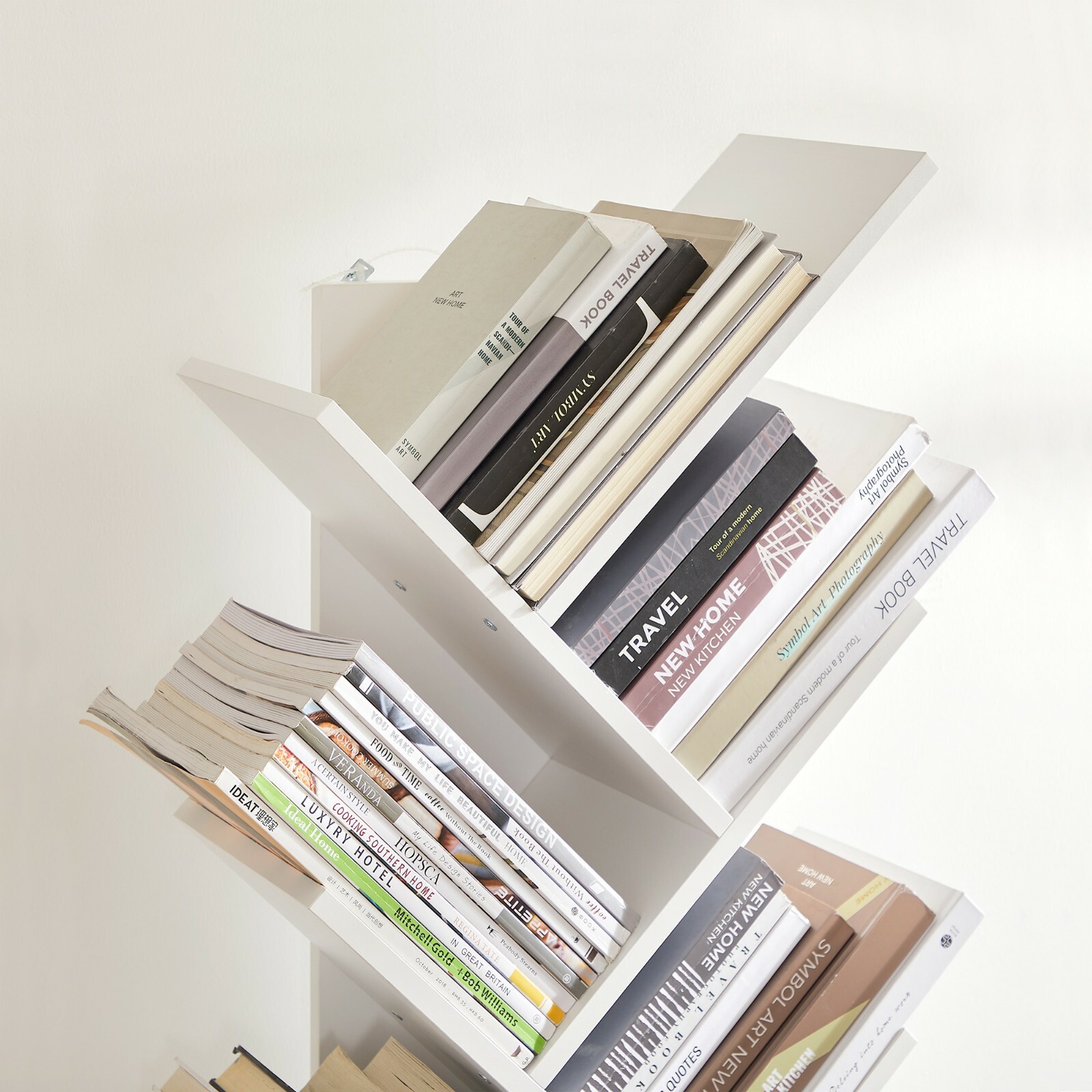 Eckregal Bücherregal Standregal 8 Ebenen CD Regal Holz Weiß VASAGLE LBC11WTV1
