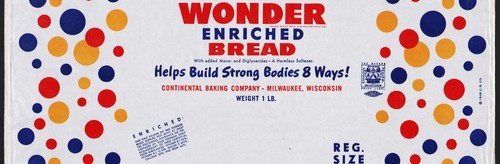 Vintage bread wrapper WONDER REG SIZE dated 1948 Milwaukee Wisconsin unused - Picture 2 of 2