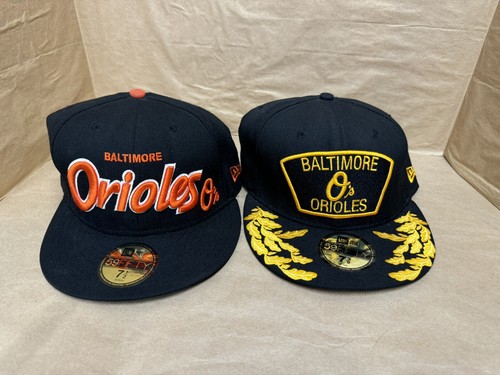 New Era 59fifty 7 1/2 7 3/8 Vintage Lot Of 2 Baltimore Oriels Scrambled Military - Picture 3 of 8
