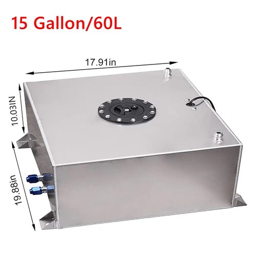 Universal Aluminum Fuel Surge Cell Tank With Cap and Sensor Foam Inside Silver - Picture 11 of 24