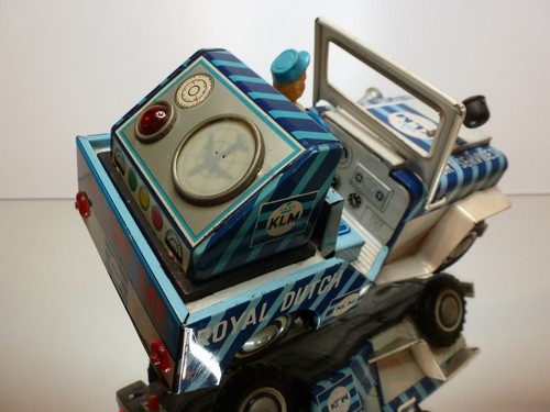 ICHIKO TIN TOY WILLY's JEEP - KLM AIRPORT SERVICES - L19.0cm RARE - GOOD - Picture 9 of 11