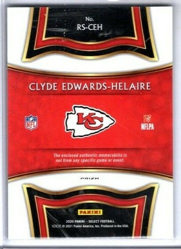 2020 Panini Select Clyde Edwards Helaire Rookie Swatch Red Jersey #RS-CEH Chiefs - Picture 2 of 2