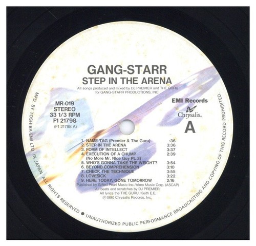 Gang Starr - Step In The Arena '96 LP JAPAN Offizielle Neuauflage! Sehr guter Zustand/Ex- - Bild 5 von 5