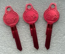 Cole National RED Color Lite Chrysler key blanks, set of 3, # Y-141, locksmith