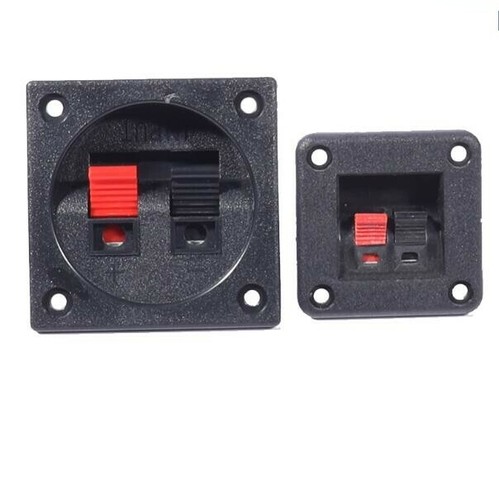 2pcs Two-way speaker junction box square Red black wiring clamp Audio Part - Afbeelding 2 van 5
