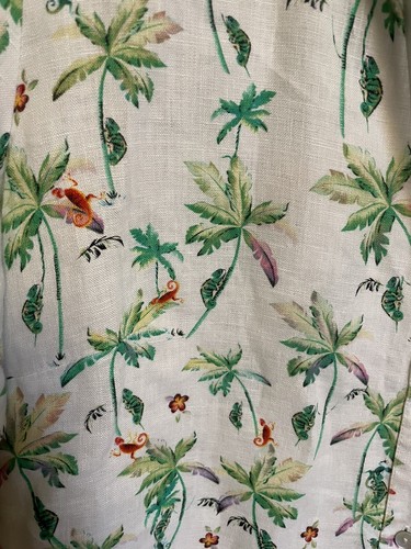 Vicci Germany 100% Linen Blouse Tropical Print Size 12/ 40 - Picture 4 of 6