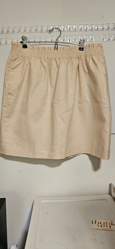 Woman's a-line lined pocketed stretch waist knee length casual linen skirt 14 - Picture 2 of 11