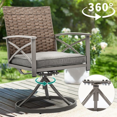 7 Patio Dining Set Outdoor Wicker Conversation Furniture Set dinner table chairs - Picture 17 of 50